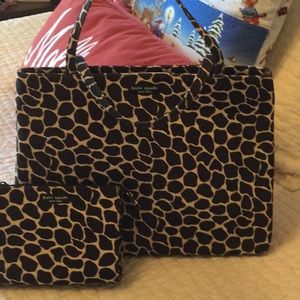 Kate Spade purse and makeup bag